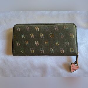 Dooney & Bourke Multicolor Logo Long Zip Around Wallet